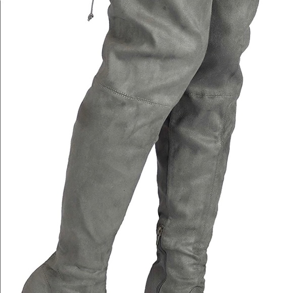 Wild Diva lounge over the knee gray boots NEW 8.5 - Picture 3 of 7